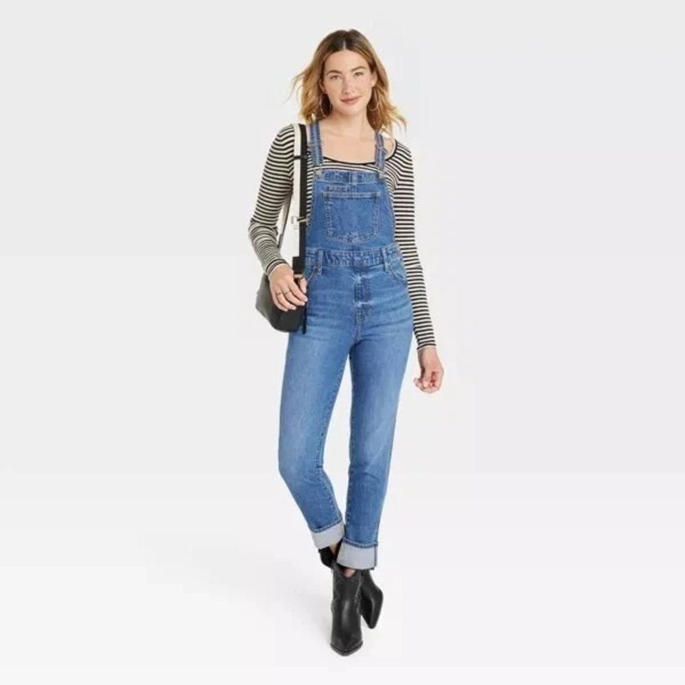 Universal Thread Women's New Denim Medium Wash Overalls Size 00 NWT 16992 - Picture 3 of 5